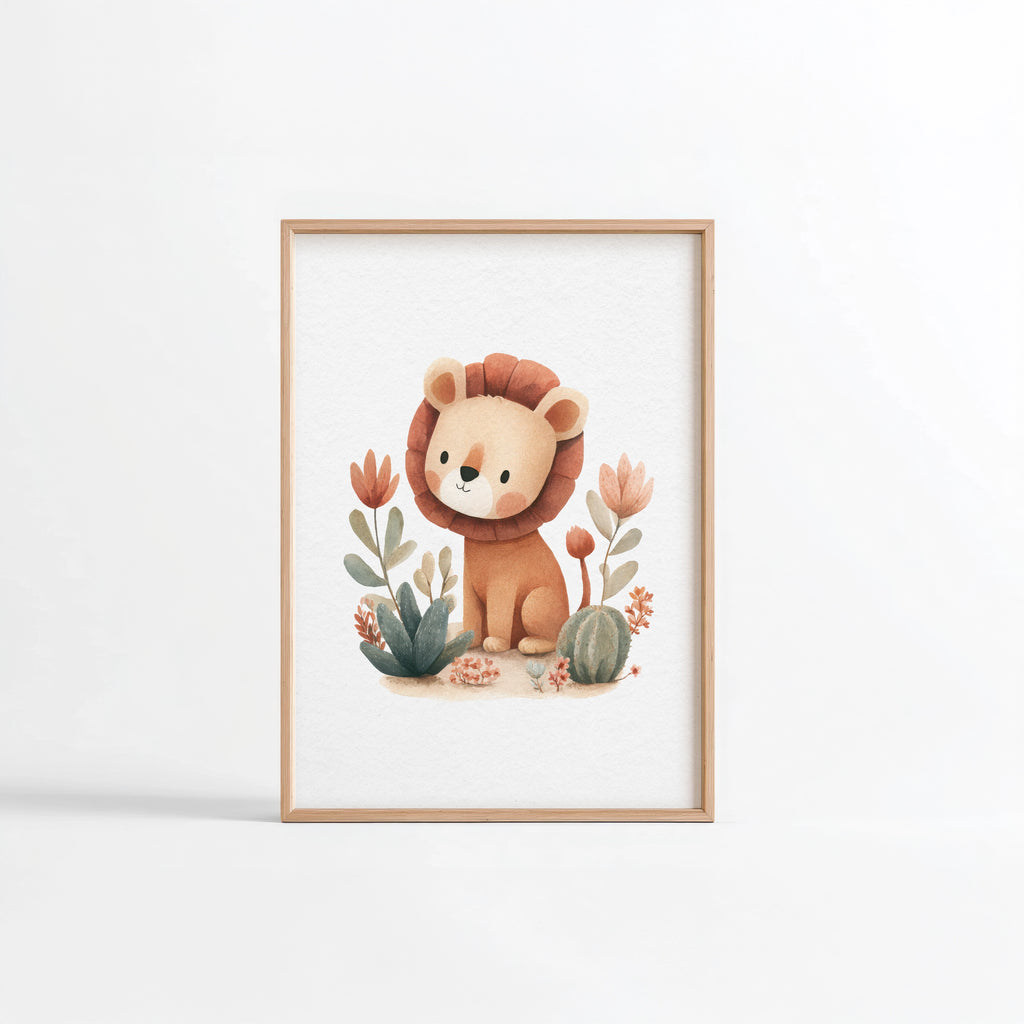 Poster Little Lion in the Desert