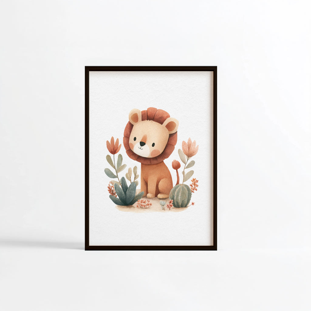 Poster Little Lion in the Desert