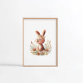 Affiche Lapin Couronne de Fleurs