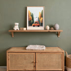 Ours & Chat en Voyage - Affiche Fine Art pour chambre d'enfant